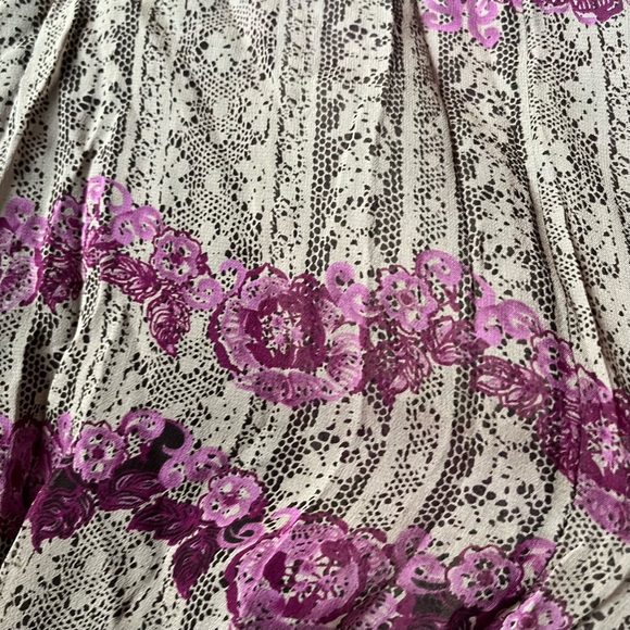 Anne Klein brown and pink silk floral skirt size 16 - Picture 4 of 6